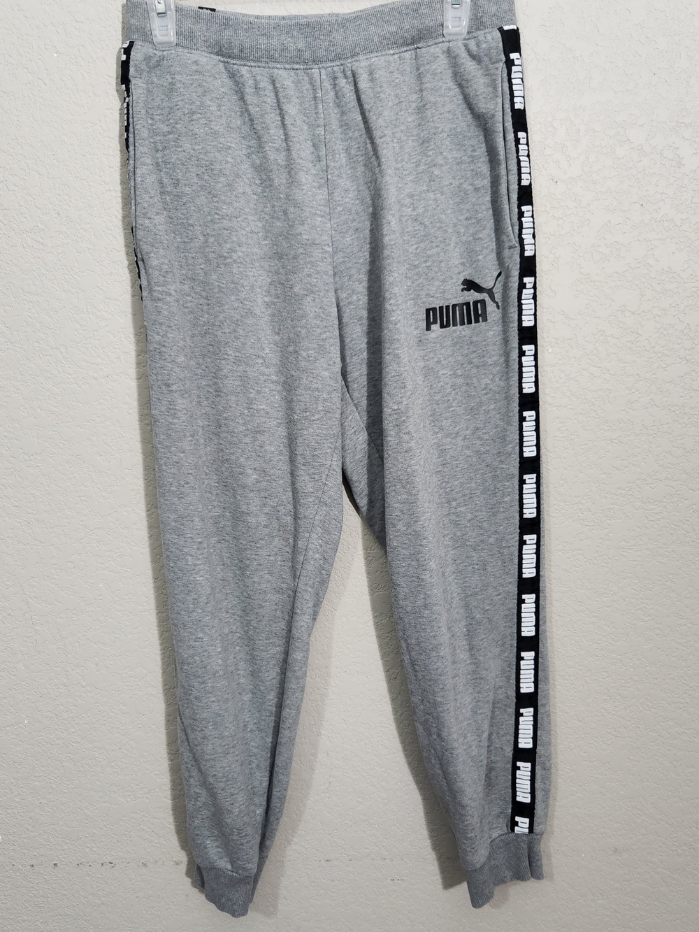 Puma Gray Logo Tape Joggers
